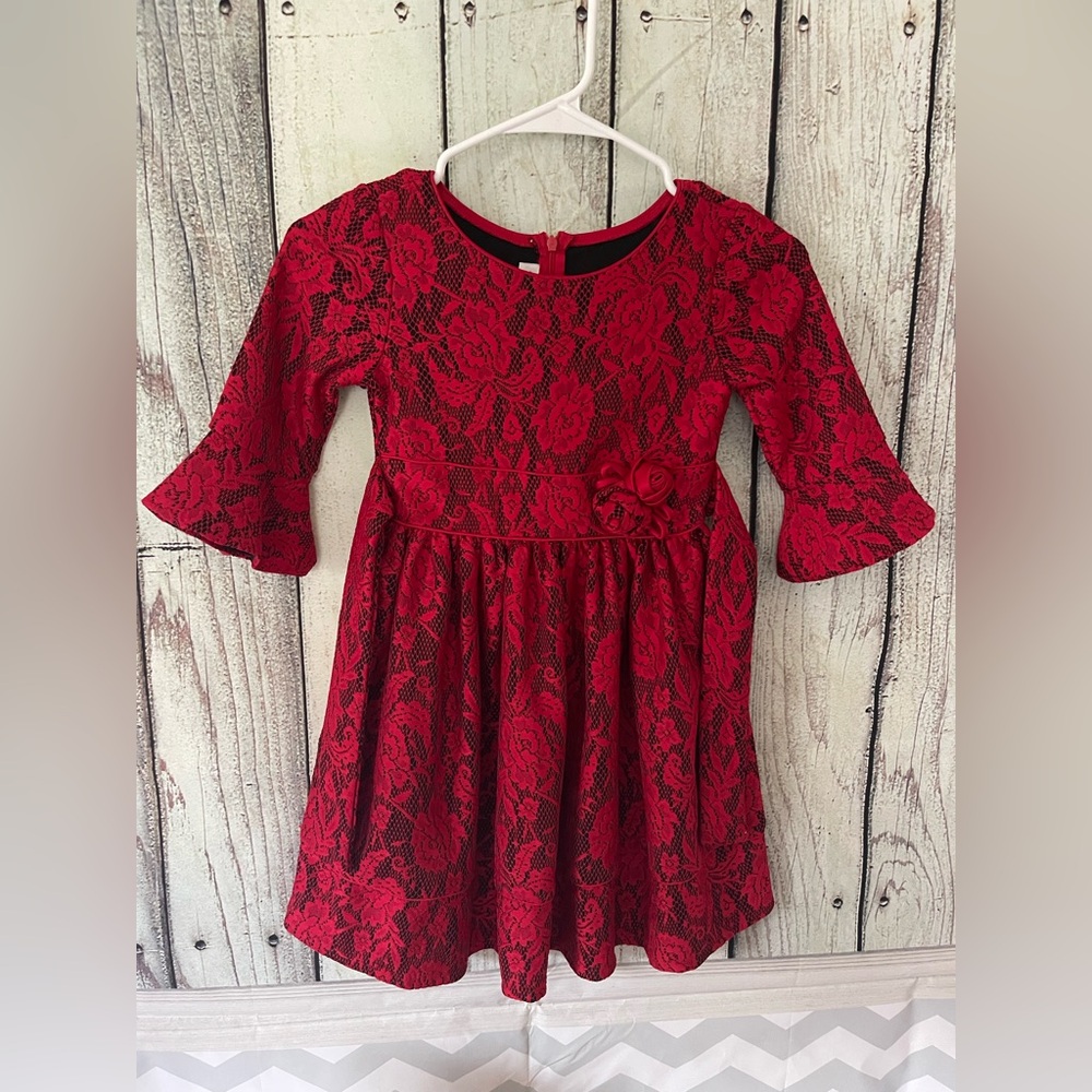 Red Lace Kids Dress